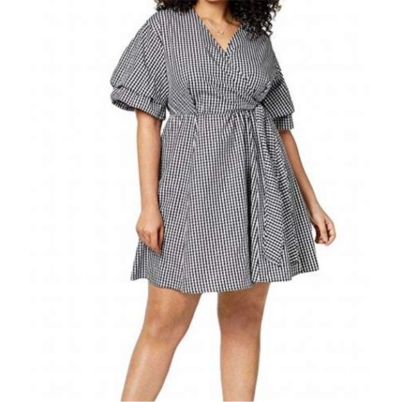 NY Collection Plus Size Cotton Gingham Wrap Dress – Size 2X - Picture 10 of 10